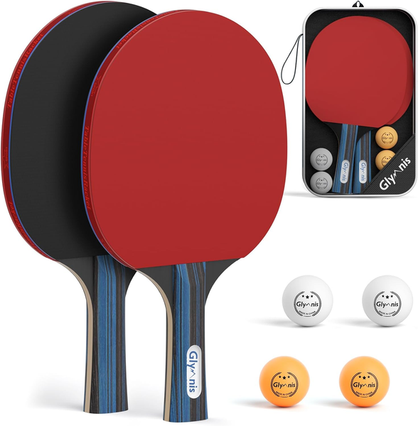 Glymnis TischtennisschläGer, Tragbares Tischtennis Set Mit TischtennisbäLle-image