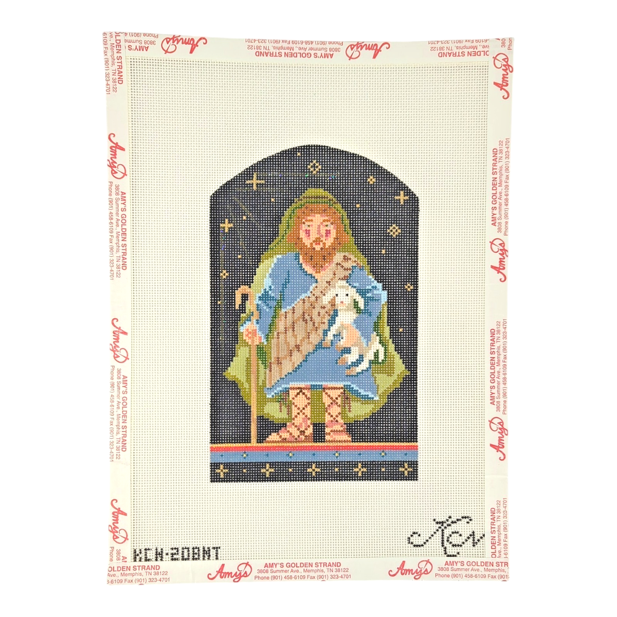 Kelly Clark's Nativity Shepherd Handpainted Needlepoint Canvas 4.5