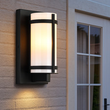 Modern Outdoor Wall Light Black Waterproof Sconce for Porch Garage E26 Socket