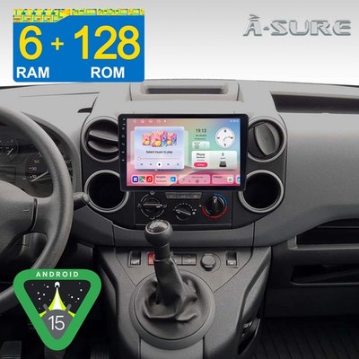 6+128G Android 15 CarPlay Autoradio GPS NAV Für Citroen Berlingo Peugeot Partner