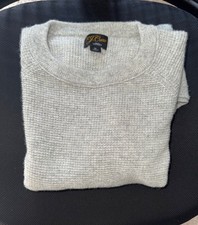 J. crew Cashmere Waffle Sweater, Heather Grey, Men  s Medium