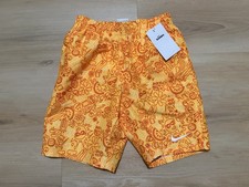 Nike Boys Medium Orange Doodle Print Swim Trunks NESSE809 818 Mesh Lined Shorts