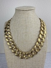 Vtg Napier Necklace Patent Pending Gold Tone Large Link Chain Statement 18.5”