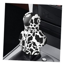 Car Cow Print Gear Shift Knob Hoodie Cover- Universal Automotive Black Cow