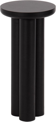 Pylar Modern Black Wooden Drink Table with Chunky Base