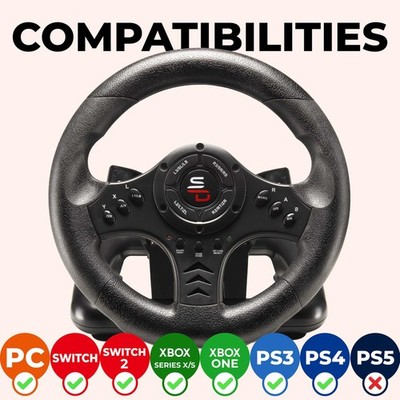 Superdrive SV450 racing steering wheel with Pedals and Shifters