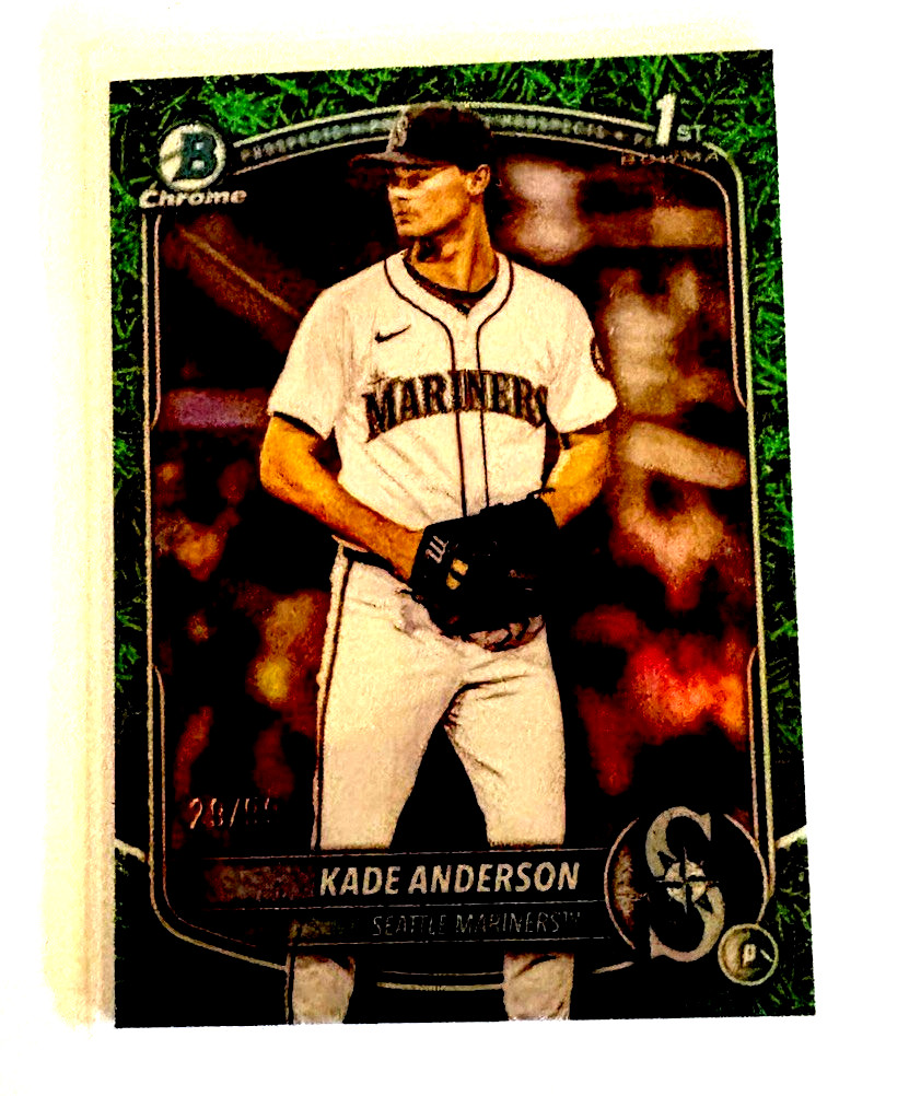 KADE ANDERSON 2025 BOWMAN DRAFT CHROME 1ST BOWMAN GREEN GRASS REFRACTOR #29/99