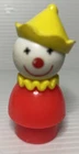 Vintage Little People Fisher Price Clown Red Clothes Yellow Hat and Collar Toys