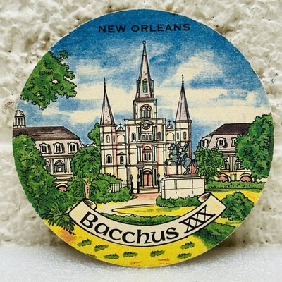 VTG  1998 Bacchus Mardi Gras New Orleans Paper Drink Coaster Jackson Square  VG 