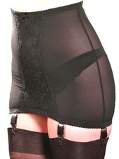 Open Bottom Girdle Adjustable Six Strap Metal Clips High Waist Pull On OBG NDPG6