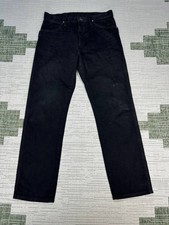 Wrangler Cowboy Cut Original Fit Jeans Mens 33 Black Denim Logo Cotton 33x33