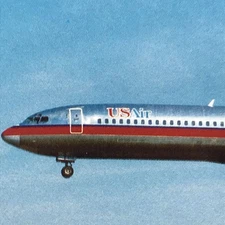 USAir Vintage Postcard Boeing 727-295?B702US Aircraft Airplane Aviation