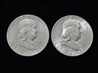 1949-S & 1951-S Franklin Silver Half Dollars NICE!
