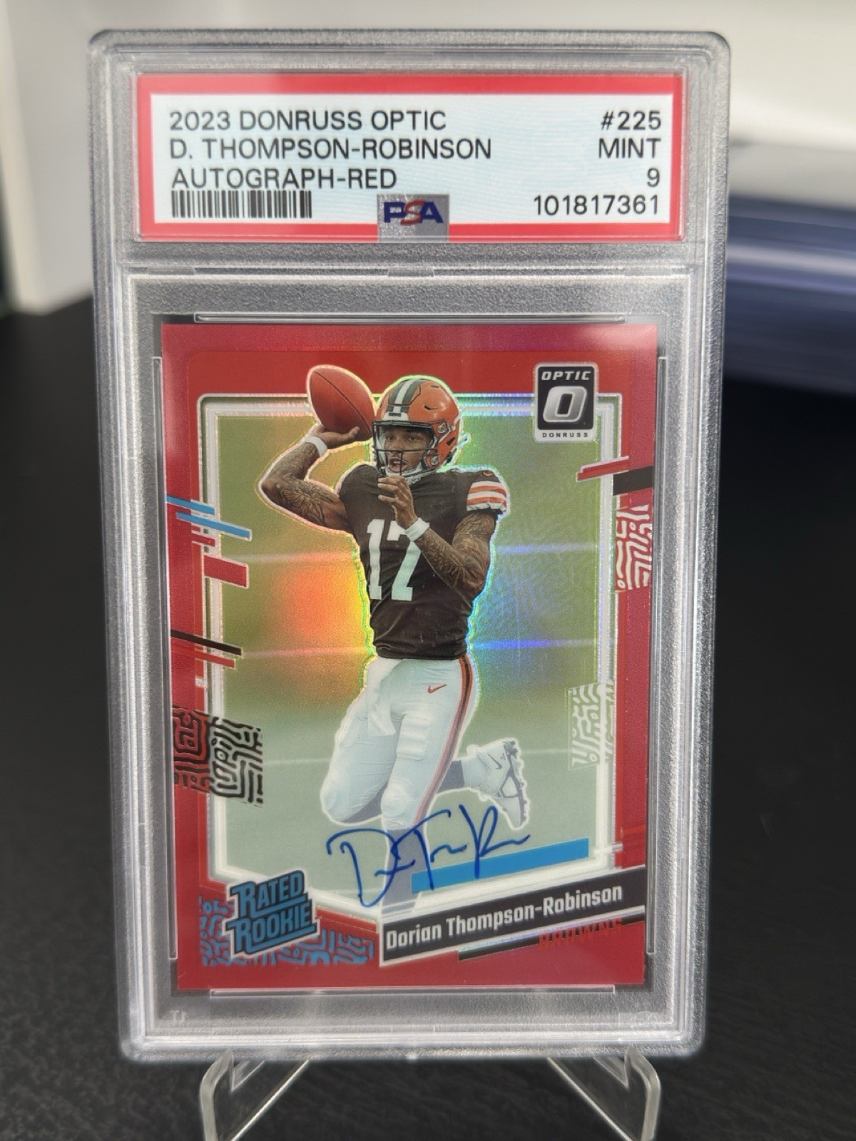 2023 Panini Donruss Optic Dorian Thompson-Robinson Rated Rookie Auto Red #19/75
