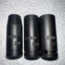 Nos Vulcan Tools 3pc Metric Deep Impact Socket Set 38 Drive 6 Point Usa