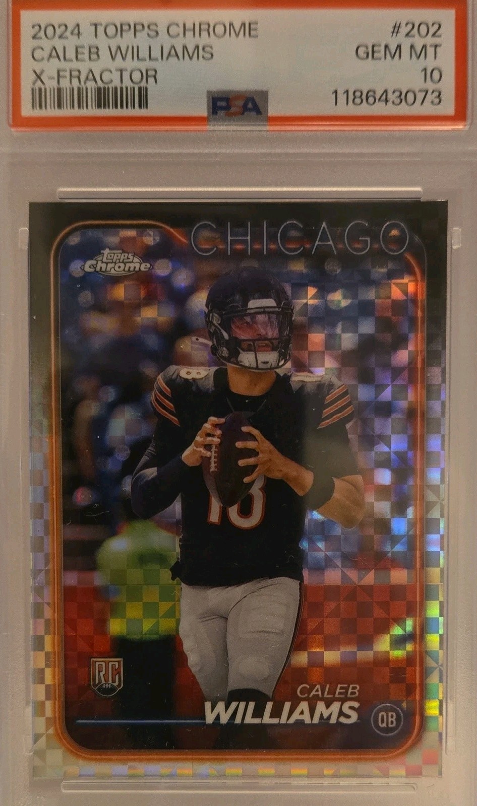 Caleb Williams Topps Chrome #202 X-Fractor