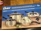Oster Rametto 8-Piece Stainless Steel Cookware Set Saucepan Saute Pan w/ Lids