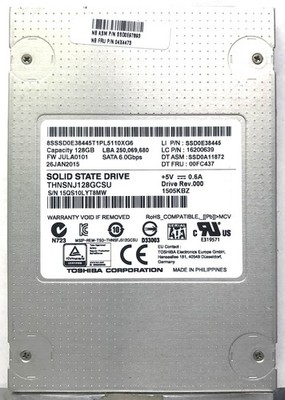 Toshiba 128GB 2.5  SATA 6.0Gbps SSD THNSNJ128GCSU LI P/N: SSD0E38445
