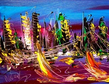 NYC  by Mark Kazav Original Oil Painting Wall  Impressionism GY7I6