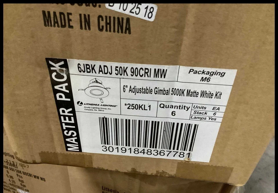 Downlight empotrado LED 5000K 11W 850lm blanco Lithonia 6JBK ADJ 50K 90CRI MW 6" Foto 4 de 4