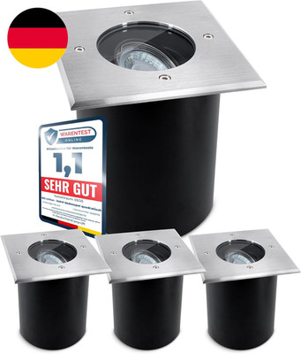 Ssc-Luxon 4 Stück JUAVI Bodeneinbaustrahler Schwenkbar Quadratisch IP67 Für 1X G