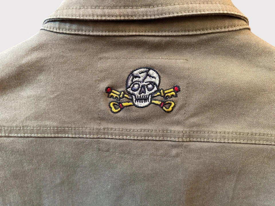 Zadig & Voltaire Army Green Tackl Tattoo Jacket Sz S Embroidered Statement Piece - Image 4 of 4