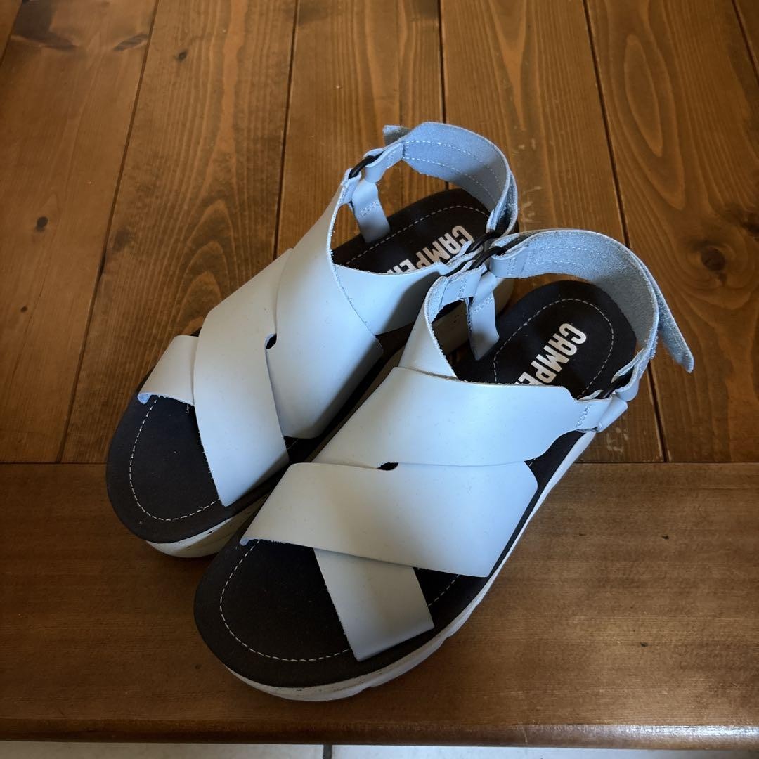 SAOLA Sandali donna Camper suola spessa cinturino incrociato 25 cm blu chiaro grigio usati