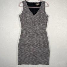 Banana Republic Dress Sleek Sheath Silhouette V-Neck Zip Lined Size 10 Corpcore