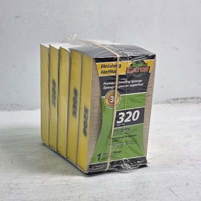 Gator 320 Fine Grit Premium GFS-3 Finish Sanding Sponge 3''x5''x1'' (5 PACK) New!