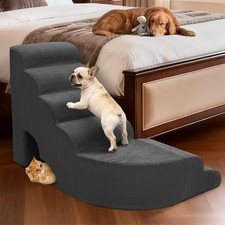 Dog Stairs for High Beds, 6 Steps Soft Foam Pet Stairs for Bed 27-30 inches, ...