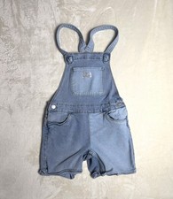 Levi's Girls Denim Shortalls Overalls Size 10 Reg Blue Jean Retro V-Back Red Tab