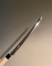 Tamahagane Tuna Sashimi Knife Art Polishing Ebony Handle Made to Order
