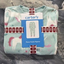 Carter's Fleece Footie Pajama Girls 18M Unicorn