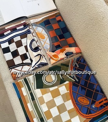  14~18 Momme Twill Silk Wrap Scarf Bandanna Mask Print Square Shawl 35''