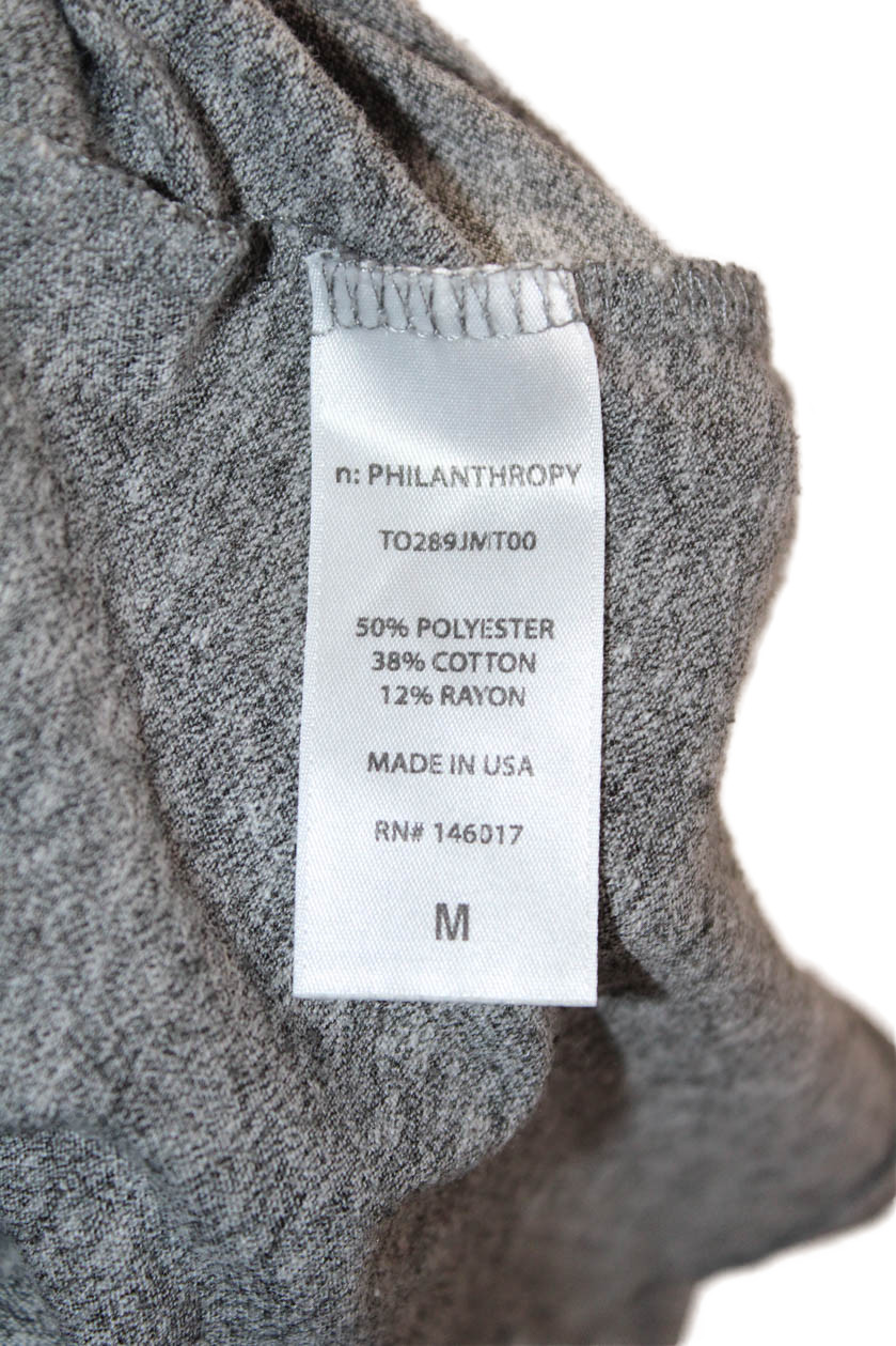 Philanthropy Womens Basic Gray Crew Neck Short Sl… - image 5