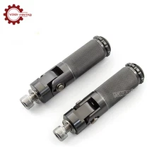 2x CNC Gray Universal Motorcycle Folding Footrest Footpeg Foot Rest Peg Pedal M8