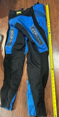 Xtreme Vintage 90's Motocross Off Road Pants Blue Black White Kids Youth Size 32 - Picture 6 of 7