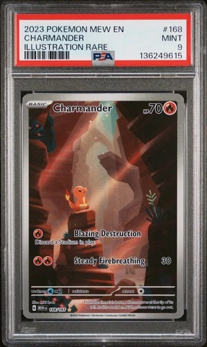 2023 POKEMON MEW EN-151 ILLUSTRATION RARE #168 CHARMANDER PSA 9