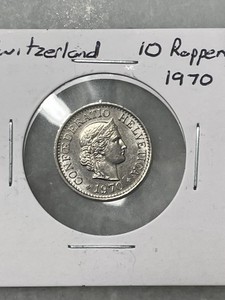 1970 Switzerland 10 Rappen Coin