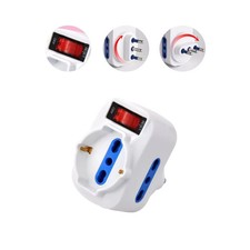 Multipresa adattatore salvaspazio Rotante 3 prese con interruttore luminoso