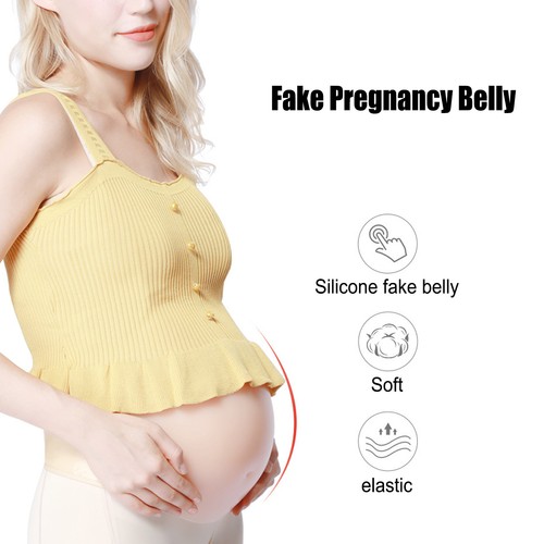 Skin Color 2-3 Months Silicone Fake Pregnancy Belly Soft Elastic Artificial - Picture 7 of 22