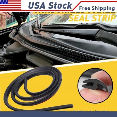 Car 1.8m Rubber Seal Under Front Windshield Panel Sealed Trim Moulding Strip Kit