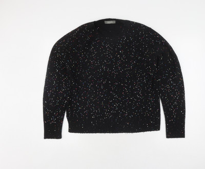 Oasis Damen Pullover Pulli schwarz mit Pailletten, Größe L