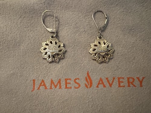 1.75” Cute Retired SS JAMES AVERY Sunbeam Leverback Earrings; GUC!!