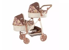 Image of Joie Junior Evalite Twin Doll Pushchair, Girls Pretend Pram, Pushchair Pretend