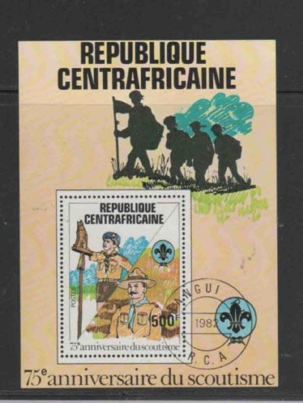 CENTRAL AFRICAN REPUBLIC #501 1982 SCOUTING MINT VF NH O.G CTO S/S