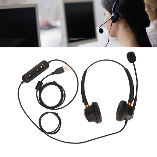 USB Business Headset ENC Noise Canceling Binaural Wired Office Headphone With CB - Afbeelding 22 van 22