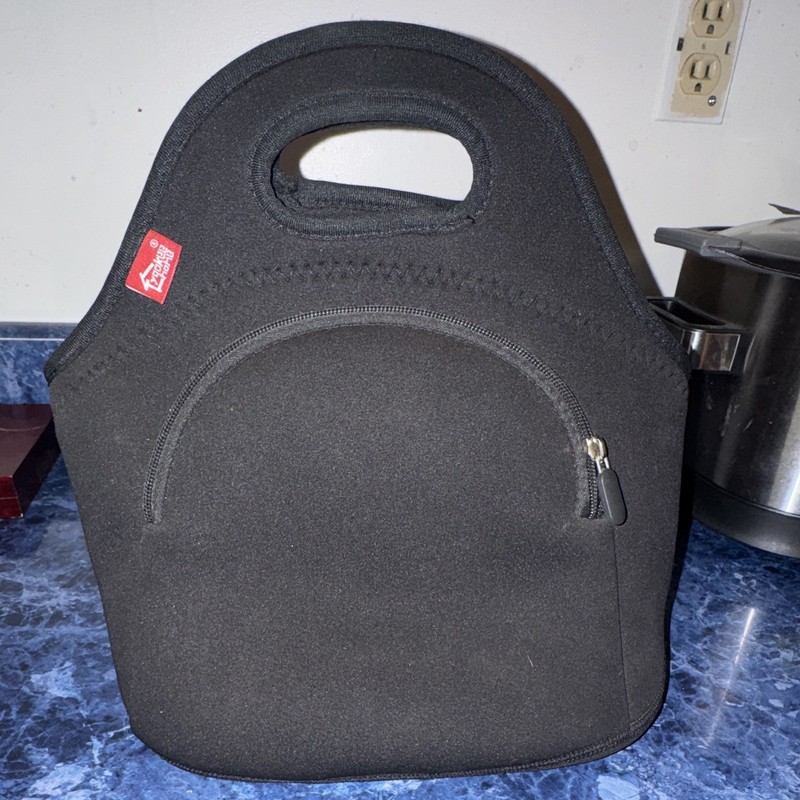 Built Neoprene Insulated Lunch Bag, Black, Zipper Closure, Handle - Kids