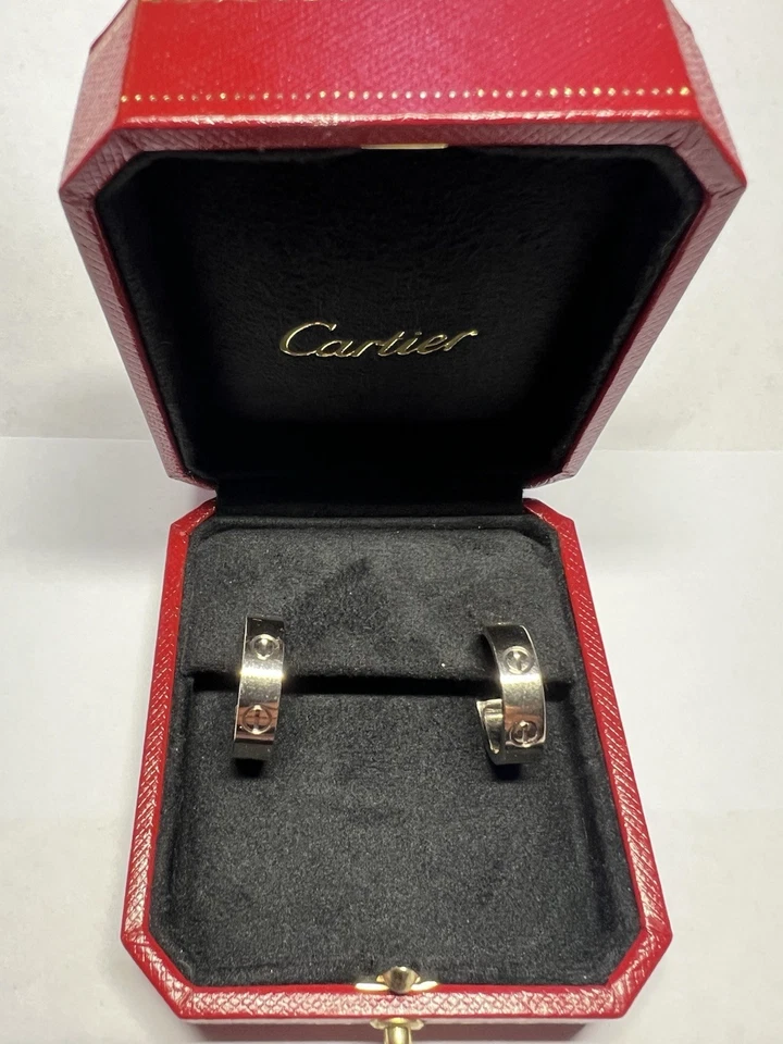 Cartier 18 Karat Weißgold Love Hoop-Ohrringe
