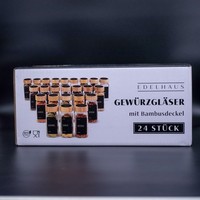 Edelhaus GewüRzgläSer Set 24X 120Ml Mit Bambusdeckel • Streueinsatz + Etiketten